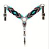 Cheval's International Western Mohair Horse Breast Collar Premium Wool Handmade Equestrian Tack Breast Collar for Horse - Multicolor Design 2, Cob view 1