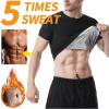 Sauna Shirt for Men, Sauna Tank Top, Men's Heat Trapping Sweat Vest Slimming Body Shaper Short Sleeve Sauna Suit for Men,S/M,Silver view 2