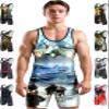 Exxact Sports Sublimated Men's Wrestling Singlet, High-Performance Powerlifting Singlet, Wrestling Singlets for Men (AM, US Army) view 1