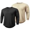 COOFANDY 2 Pack T Shirts for Men Long Sleeve Cotton Hipster Hip Hop Longline Crewneck Tee Shirts for Gym Workout Casual Fall Undershirts view 1