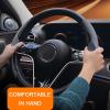 Car Steering Wheel Cover Compatible with Mercedes-Benz A-Class A160 A180 A200 A250 A260 Waterproof PU Leather Segmented Steering Wheel Protective Cover Available All Seasons(Color:Gray,Size:A180) view 2