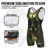 Exxact Sports Sublimated Men's Wrestling Singlet, High-Performance Powerlifting Singlet, Wrestling Singlets for Men (AS, Skull) view 2
