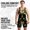 Exxact Sports Sublimated Men's Wrestling Singlet, High-Performance Powerlifting Singlet, Wrestling Singlets for Men (AS, Skull) view 4