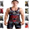 Exxact Sports Sublimated Men's Wrestling Singlet, High-Performance Powerlifting Singlet, Wrestling Singlets for Men (AM, Samurai) view 1