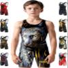 Exxact Sports Sublimated Youth Wrestling Singlet For Boys, Premium Powerlifting Singlet, Kids Wrestling Singlets For Training (YS, Black Lion) view 1