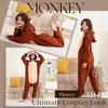 ZephyrPourset Adult Onesie Pajamas Animal Monkey Halloween Cosplay Costume One-piece Sleepwear Homewear XL view 4