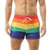 Mens Rainbow Shorts Gay Pride See Through Mesh Shorts Sexy Elastic Waist Strechy Breathable Underwear, Mens Shorts Summer Shorts for Men Casual Shorts Active Sports Shorts(Rainbow 2,Small) view 2