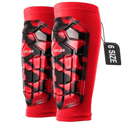 Soccer Shin Guards Kids Youth, Ski Shin Guard Sleeves for Boys Girls Adults Men Women, Protective Soccer Equipment for 2-18 Years Old Boys Girls, High Impact Resistant Breathable Comfortable(Red,XXS)