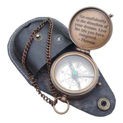 TAL The Antique's Lab Brass Compass - Premium Navigation Tool for Campers, Hikers, and Outdoor Enthusiasts - Ideal Gift for Graduation, Father's Day, and Adventurers Collectible Gift Item