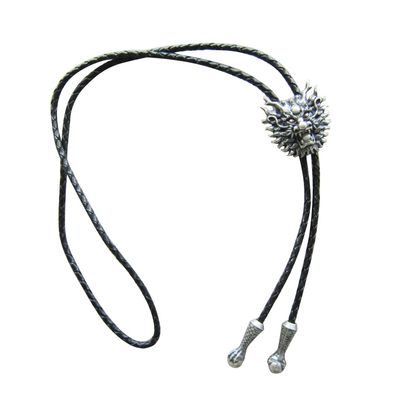 ARTICAL HEART Vintage Silver Cut Out Dragon Western Rodeo Cowboy Bolo Tie
