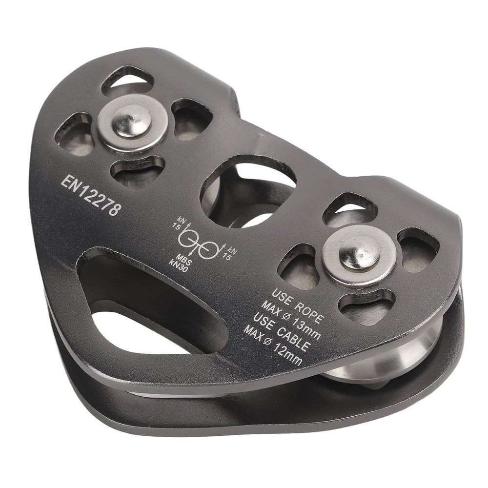 Akozon HeavyDuty Zipline Pulley with Tandem Speed Double Trolley - Aluminum Alloy Pulley for Rock Climbing and Mountaineering