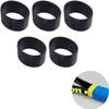 5Pcs Black Tennis Racket Handle Rubber Ring Stretchy Tennis Racquet Band Overgrips, Racket Grips Racquet Accessories view 1
