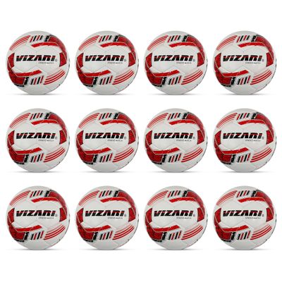 Vizari Stadio Match NFHS Soccer Ball for Practice Sessions and Official Games | 32 Panel Hand Stiched Training Soccer Ball for Boys Kids and Adults (Set of 12) (Size 4-12 Deflated Balls, White)