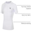 Konrunppy Boys Compression Shirts Short Sleeve Youth Kids Football Basketball Undershirt Qucik Dry Athletic Workout T-Shirt (White,Small) view 4