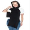 BASICO 5 Colors Knitted Hooded Scarf for Women Men Winter Balaclava - Cream White, Caramel, Light Grey, Heather Greay, Black (Wavy Black) view 1