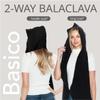 BASICO 5 Colors Knitted Hooded Scarf for Women Men Winter Balaclava - Cream White, Caramel, Light Grey, Heather Greay, Black (Wavy Black) view 2