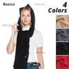 BASICO 5 Colors Knitted Hooded Scarf for Women Men Winter Balaclava - Cream White, Caramel, Light Grey, Heather Greay, Black (Wavy Black) view 3