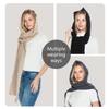 BASICO 5 Colors Knitted Hooded Scarf for Women Men Winter Balaclava - Cream White, Caramel, Light Grey, Heather Greay, Black (Wavy Black) view 4