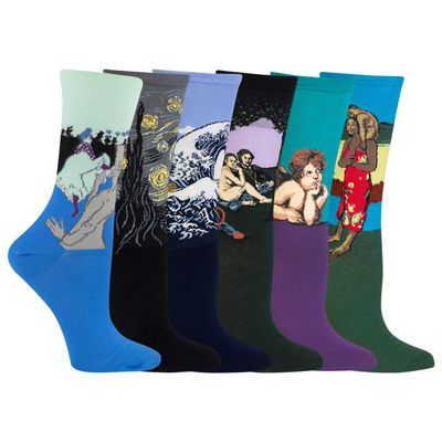 Hotsox Women's Artist Series Bundle 6 Pack, Multi-Colored, Women's 4-10