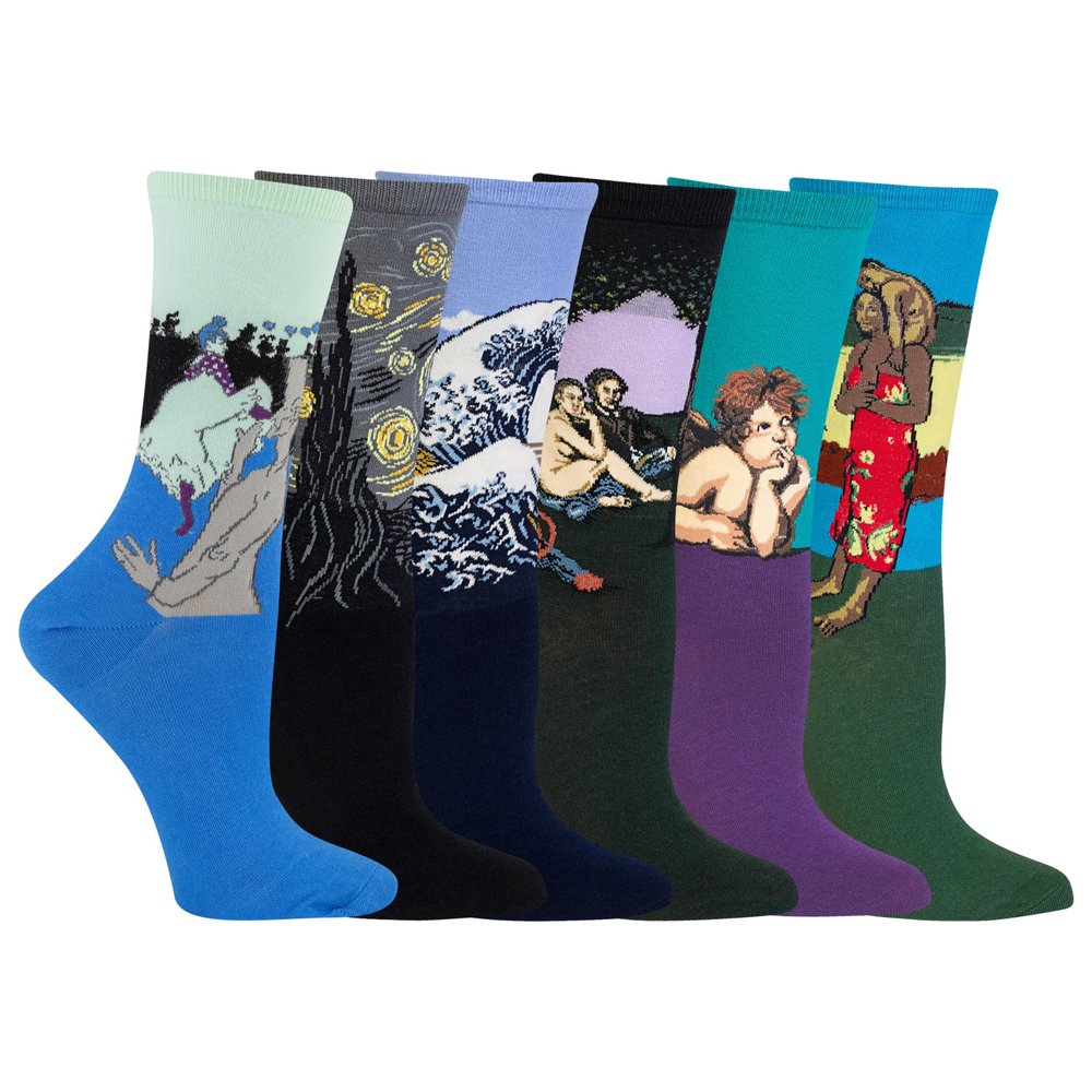 Hotsox Women's Artist Series Bundle 6 Pack, Multi-Colored, Women's 4-10