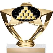Crown Awards Engrave Now, 6.75" Gold Speed Stacking Tournament Award Shadow Star Trophy 50 Pack