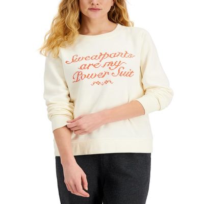 Style & Co. Women's Graphic-Print Sweatshirt (Antique Cream, X-Small)