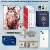 Travel Passport Wallet Passport,Family Passport Holder - Large Travel Passport Wallet Holder for Family Men Women, RFID Blocking,Lightweight Portable with Zipper Pocket,Cherry Owl view 4