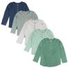 HonestBaby 5-Pack Waffle Henley Long Sleeve Shirts 100% Organic Cotton for Infant Baby and Toddler Boys, Unisex, 5-Pack Good Natured, Newborn view 1