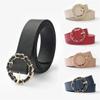 Hcclijo Women's Men's Waist Luxury Jeans Circle Metal Decorative Button Elegant Casual Style view 2