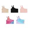 Baby Girls Dance Tank Top One Shoulder Racerback Tie Dye Crop Tank Top Sleeveless Sports Dance Top (Pink, 4-5 Years) view 1