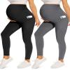 Fotociti 2/3/4 Pack Maternity Leggings With Pockets Over The Belly,Womens Pregnancy Workout Yoga Active Soft Tights Pants view 1