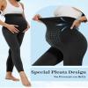 Fotociti 2/3/4 Pack Maternity Leggings With Pockets Over The Belly,Womens Pregnancy Workout Yoga Active Soft Tights Pants view 3
