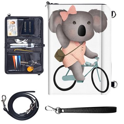 Travel Passport Wallet Passport,Family Passport Holder - Large Travel Passport Wallet Holder for Family Men Women, RFID Blocking,Lightweight Portable with Zipper Pocket,Cute Gray sloth