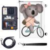 Travel Passport Wallet Passport,Family Passport Holder - Large Travel Passport Wallet Holder for Family Men Women, RFID Blocking,Lightweight Portable with Zipper Pocket,Cute Gray sloth view 1