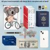 Travel Passport Wallet Passport,Family Passport Holder - Large Travel Passport Wallet Holder for Family Men Women, RFID Blocking,Lightweight Portable with Zipper Pocket,Cute Gray sloth view 4