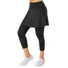 Xioker Women Athletic Skirts with Leggings,Skirted Leggings Skorts with Pockets(Black Charcoal 3XL) view 1