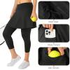Xioker Women Athletic Skirts with Leggings,Skirted Leggings Skorts with Pockets(Black Charcoal 3XL) view 4