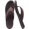 KuaiLu Mens Leather Sport Flip Flops Comfort Orthotic Thong Sandals with Plantar Fasciitis Arch Support for Outdoor Summer view 2