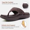 KuaiLu Mens Leather Sport Flip Flops Comfort Orthotic Thong Sandals with Plantar Fasciitis Arch Support for Outdoor Summer view 3