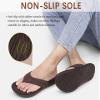 KuaiLu Mens Leather Sport Flip Flops Comfort Orthotic Thong Sandals with Plantar Fasciitis Arch Support for Outdoor Summer view 4