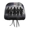 Grunge American Army Soldiers with Flag Universal Car Headrest Cover Car Seat Head Rest Protector Fit All Car Interior Auto Accessories 2 PCS view 1