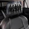 Grunge American Army Soldiers with Flag Universal Car Headrest Cover Car Seat Head Rest Protector Fit All Car Interior Auto Accessories 2 PCS view 4