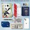 Travel Passport Wallet Passport,Family Passport Holder - Large Travel Passport Wallet Holder for Family Men Women, RFID Blocking,Lightweight Portable with Zipper Pocket,Pandas/pink Flowers view 4