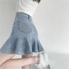 Alloaone Women Denim Retro Washed Summer Daily Mini Solid Skirts view 2