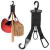 Baseball Softball Gear Hanger, 3 in 1 Dugout Organizer Baseball Accessory Hanger Bat and Glove Holder with Helmet Hook for Sports Equipment Badminton Softball Fence Water Bottle Hiking Camping view 1
