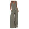 FQFGGYD 2 Piece Sets for Women Summer Cotton Linen Pants Sets Women 2 Piece Outfits Vest Pants Collage Patchwork Casual Suit Green view 1