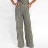 FQFGGYD 2 Piece Sets for Women Summer Cotton Linen Pants Sets Women 2 Piece Outfits Vest Pants Collage Patchwork Casual Suit Green view 4