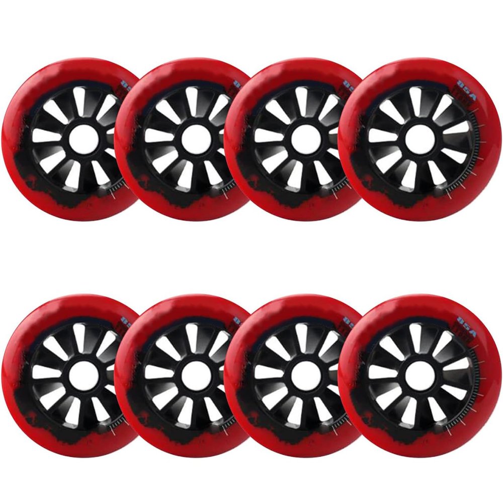 UZIAH 85A Inline Skate Wheels Indoor Outdoor Inline Skate Replacement Wheel 90Mm 100Mm 110Mm Speed Skate Wheels 8 Pcs,Red,110mm