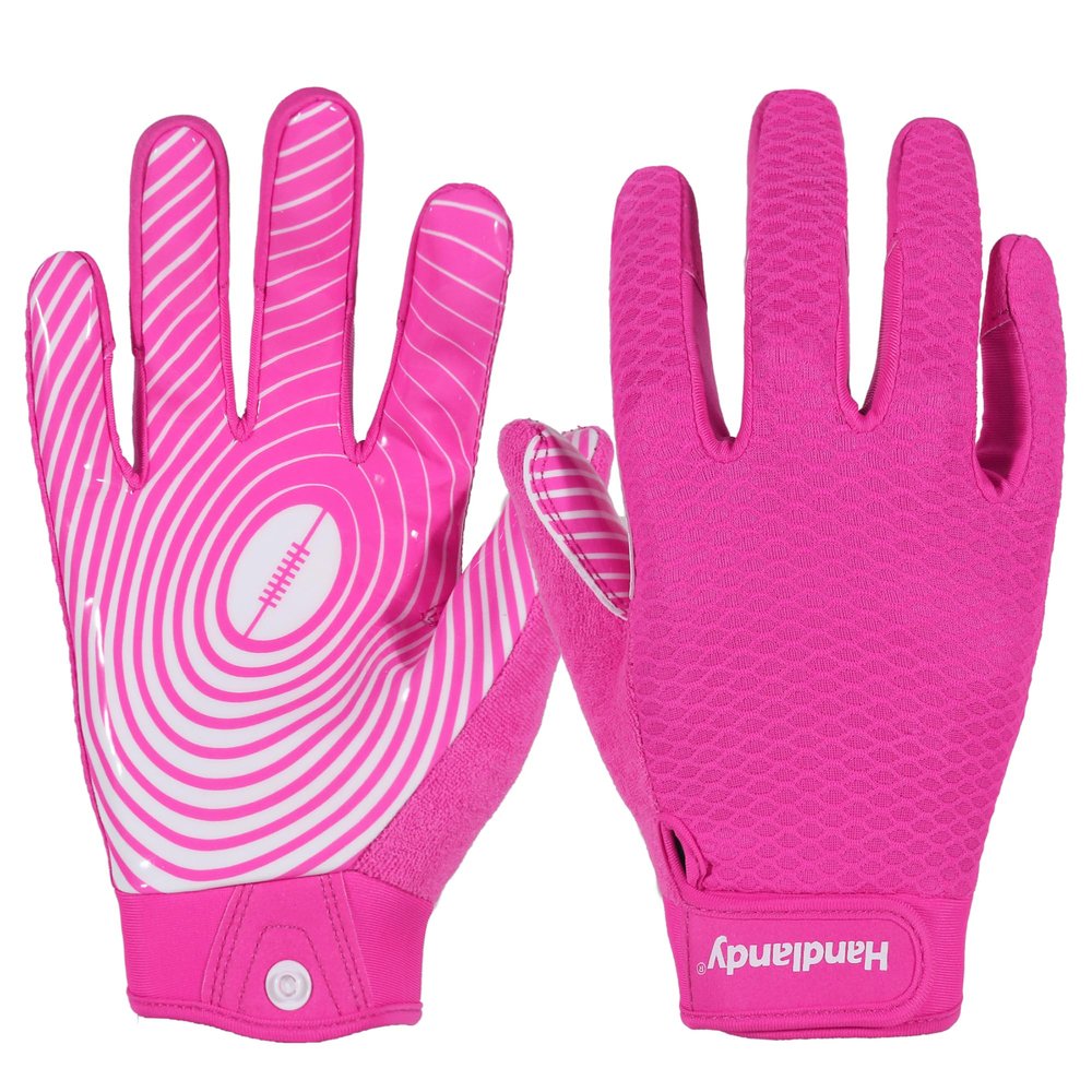 AIGEVTURE Mens Football Gloves Wide Receiver Youth Sticky Adult Receiving Gloves Best Gifts Pink Medium