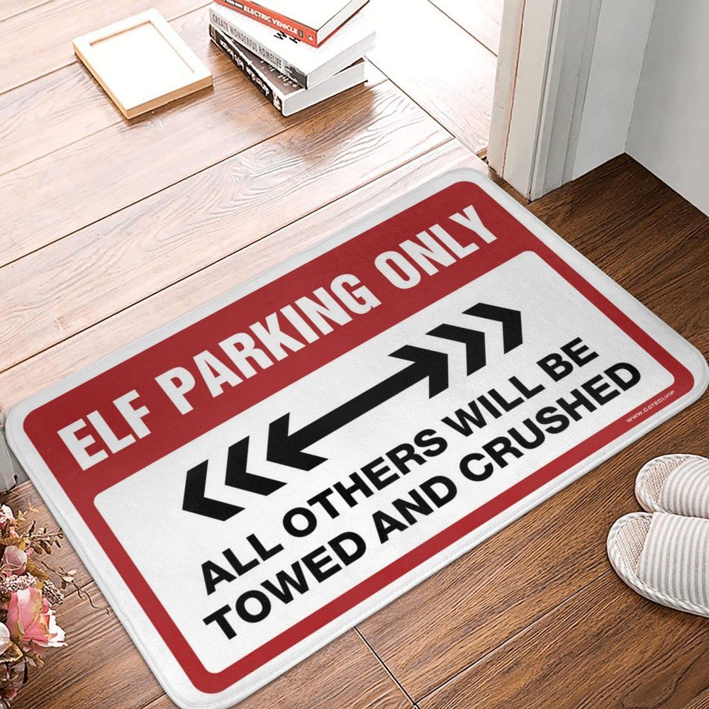 ADWD Beer Decor Elf Parking Only Rug Patio Decorations Outdoor Funny Bar Decor(Size:50X80CM), EHFPBBWGW-50X80CM